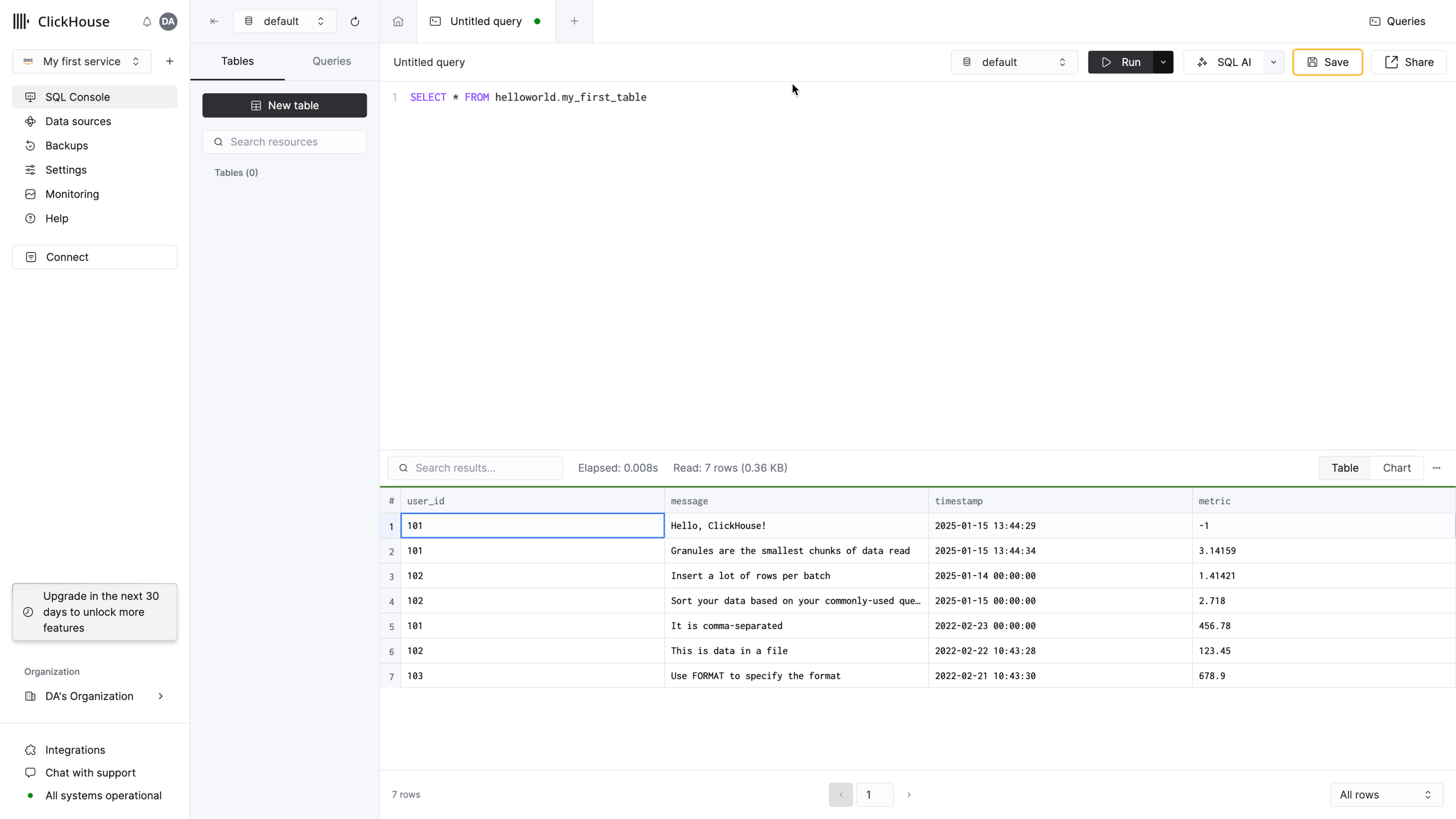 New rows from CSV file